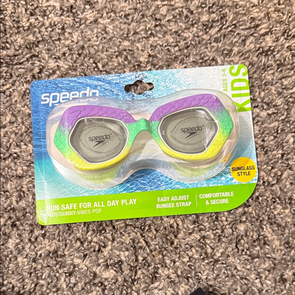 Speedo Kids Goggles - Yellow and Purple